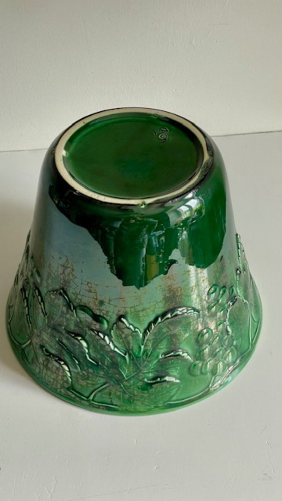 Image 1 of Cache-POT Barbotine GIEN France Vintage