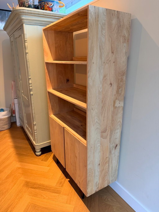 Massief Mango Houten Kast / Boekenkast Met Kastdeuren