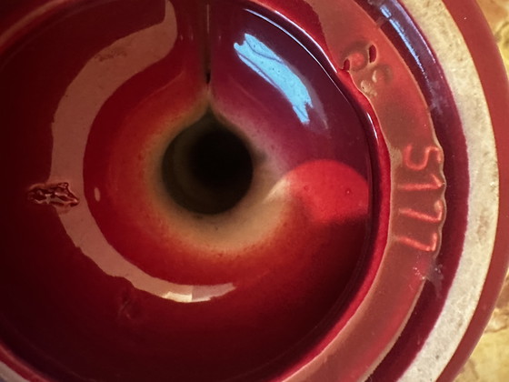 Image 1 of Bougeoir debut années 50 en céramique St-Clement Bordeaux Rehaussé d’ Or