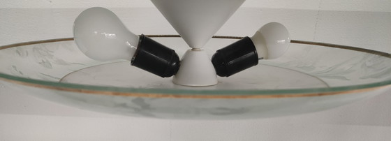 Image 1 of Large vintage 1960s/70s glass ceiling light.