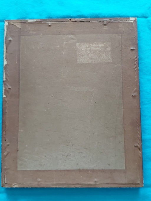 Framed antique etching with caravan ?Ed vd Meulen? '19?