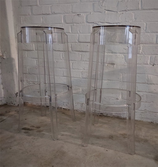 2x Kartell Charles Ghost Philppe Starck tabouret de bar