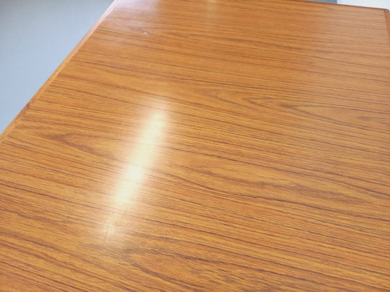 Image 1 of Rectangular dining table in vintage Scandinavian style, made of teak and melamine, from the 1950s and 60s.