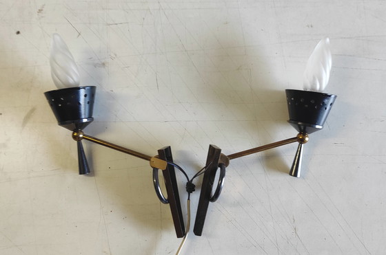 Image 1 of Applique da parete Lunel House in bronzo lucidato e verniciato - anni '50