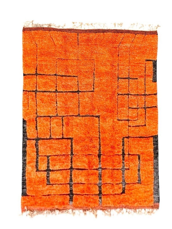 Image 1 of Alfombra marroquí naranja hecha a medida de 200 cm x 300 cm.