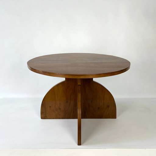 Modernistische / Art Deco notenhouten bijzettafel, circa 1930-50