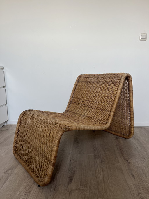 Ikea Hestra model rattan lounge chair, 1982. Inspired by Tito Agnoli Design