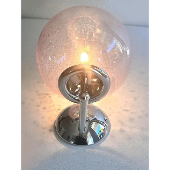 Image 1 of Ensemble de deux appliques murales contemporaines en verre de Murano rose « Pulegoso »