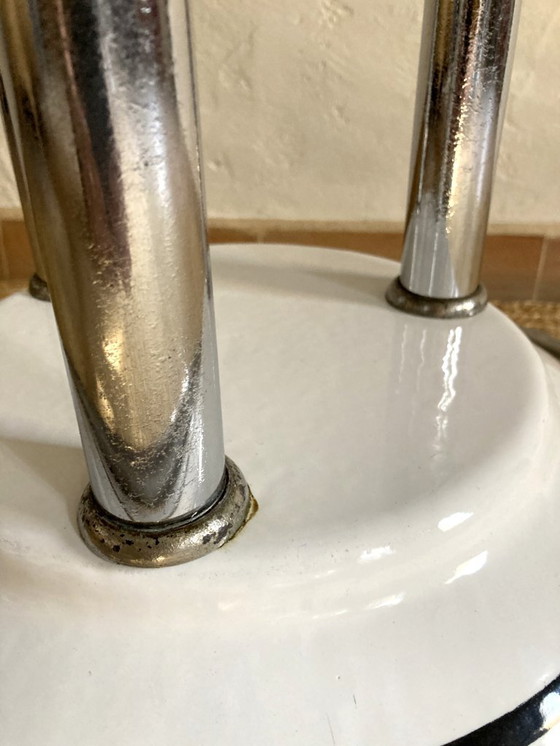 Image 1 of Antique cast iron and enameled metal table, ca. 1950