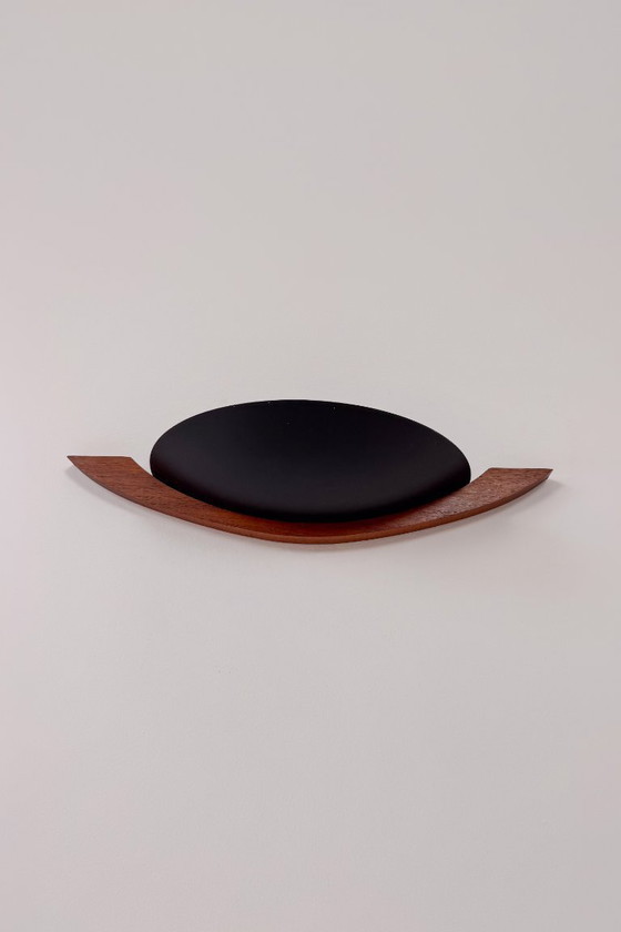 Double wooden and black metal Wall light, Brown, Design (photo 3 of 5)