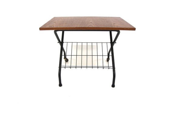 Stringbord Teak Beistelltisch, Schweden, 1950, Beistelltische, Metall, Scandinavian (Foto 2 von 5)
