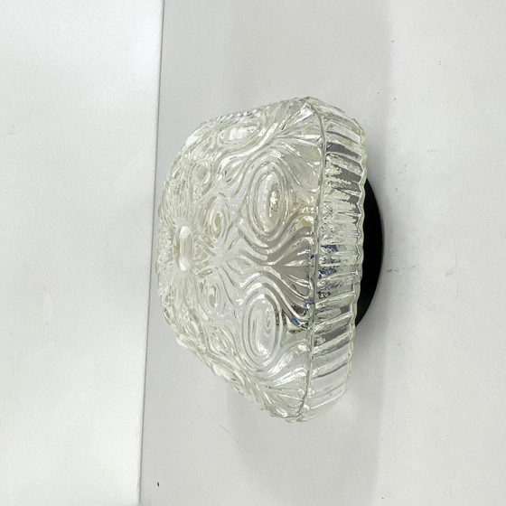 Image 1 of Kleine Wandleuchte Deckenleuchte minimalistische Glas 1970 1980 seventies antike Leuchte transparent