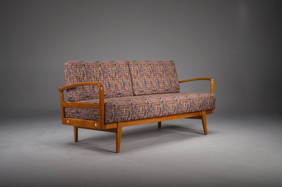 Image 1 of  Vintage Cherrywood and Wool Daybed from Knoll Antimott, 1950s-1960s