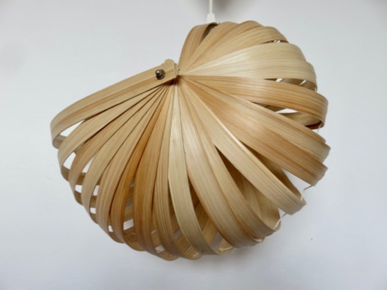 Image 1 of Lámpara colgante escandinava hecha de listones curvados de abedul, años 90