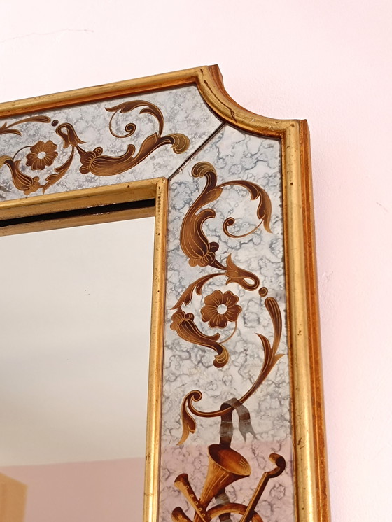 Image 1 of Art Nouveau Mirror In Chipboard Glass