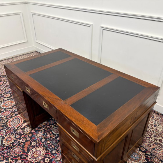 Classic English Desk with Black Leather – Wood (photo 15 of 18)