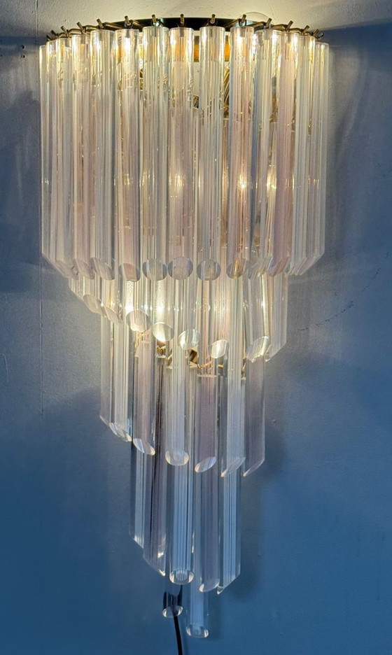 Image 1 of Lampada da parete/applique a cascata di metà secolo di Paulo Venini, vetro di Murano, Italia, anni '70