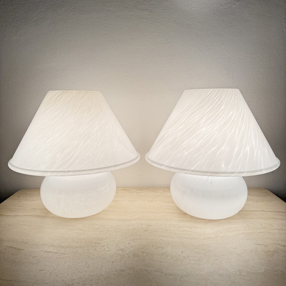 Image 1 of Limburg Glashütte Glass Table Lamp Mushroom, 1970's