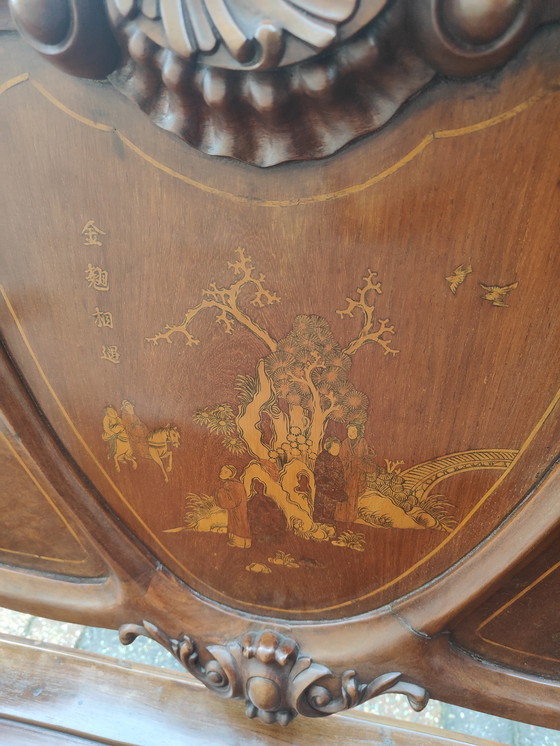 Image 1 of Set di 2 sedie e 1 divano, in stile antico cinese/francese Napoleone 111. Set ristrutturato.