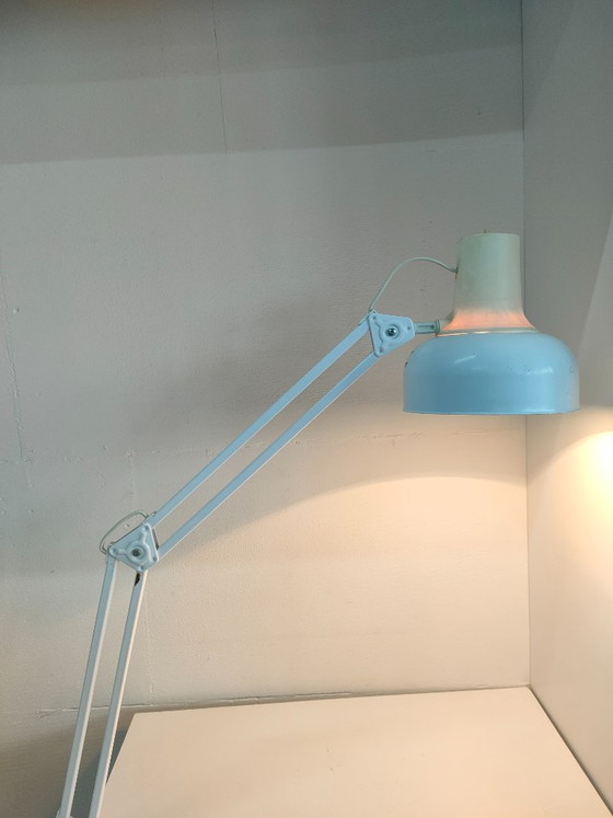 Image 1 of Scissor lamp Desk lamp Lival P12 white Finland 1970s