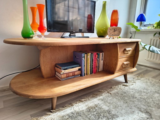 Tavolino da caffè / tavolo TV in rovere massello, anni '60