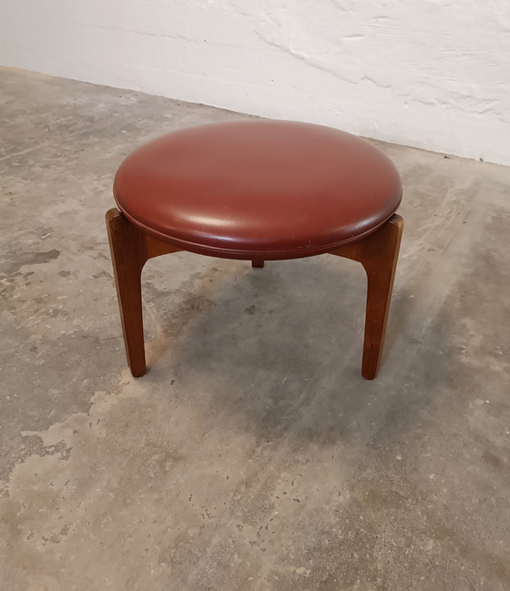 Image 1 of Sven Ellekaer for Christian Linneberg Danish tripod leather stool 
