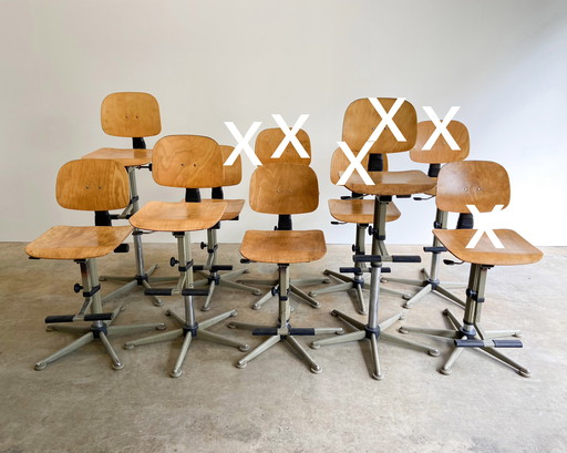 4X Chaise d'architecte Interstuhl Bima d'époque