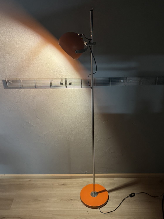 Image 1 of Vintage oranje vloerlamp in space age stijl