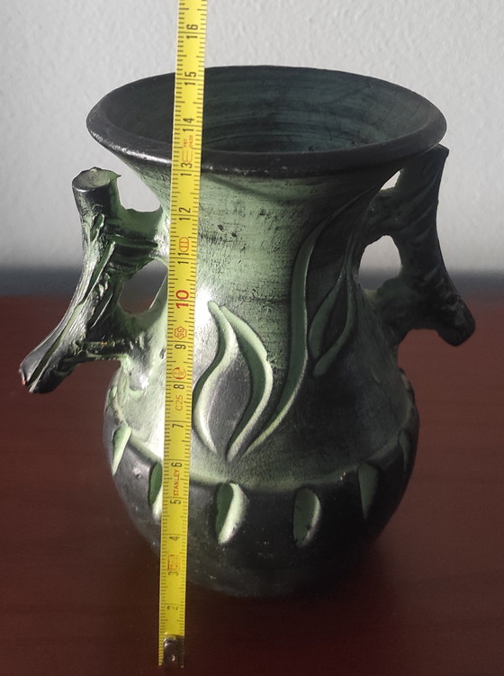 Marked Mid-Century Brutalist Set of Vases – Partenon Spain & Studio Art – Ceramic (photo 8 of 15)
