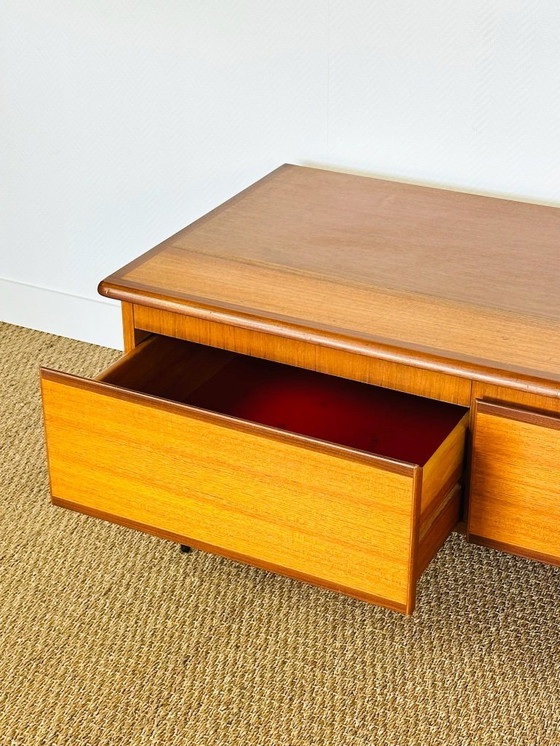 Image 1 of Low Scandinavian teak sideboard with hairpin legs, 1960
