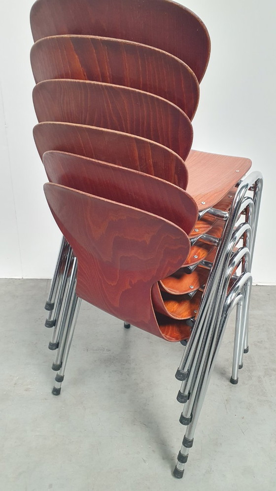 Sedia vintage Pagholz School dal design industriale anni '60, stile retrò – Sedie da pranzo, Wood, Chrome (photo 14 of 15)