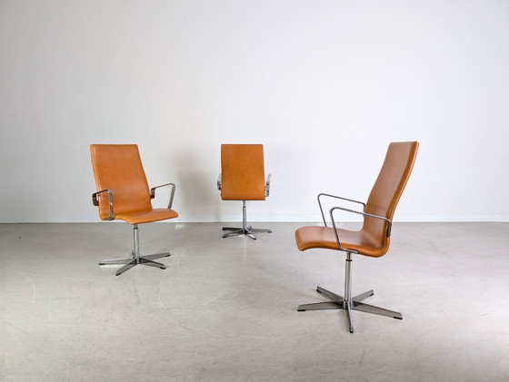 Image 1 of Original 3-piece set of Fritz Hansen Oxford Arne Jacobsen office chairs