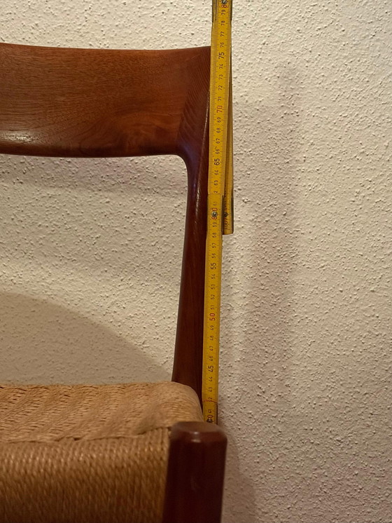 Image 1 of 5x Sillas de teca con mimbre Møller No. 77