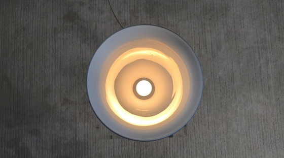 Image 1 of 😍✨ Magnificent large vintage lamp in opaline blue Bohemian glass — signed Czechoslovakia — 1960s/70s ✨😍