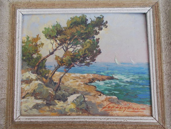 Image 1 of Antico dipinto navale sul mare segno mediterraneo fortuna auto marseille