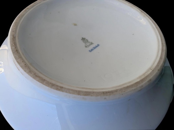 Vaso Vintage in Porcellana di H&C Heinrich Selb, Vero Cobalto, Vaso da Fiori Bianco-Blu Stile Mid-Century (photo 5 of 7)