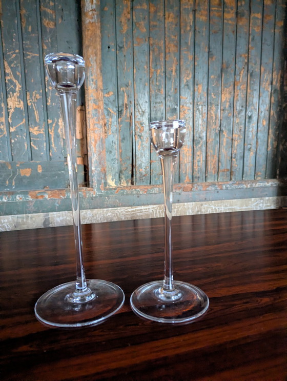 Image 1 of Set of 2 glass IKEA Blomster candlesticks