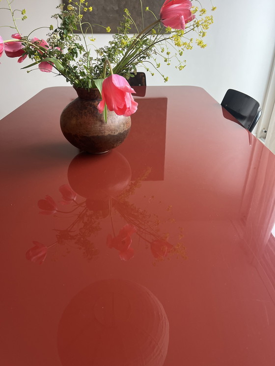 Image 1 of Red Lacquer Dining Table Gabrielle Paris - Joe