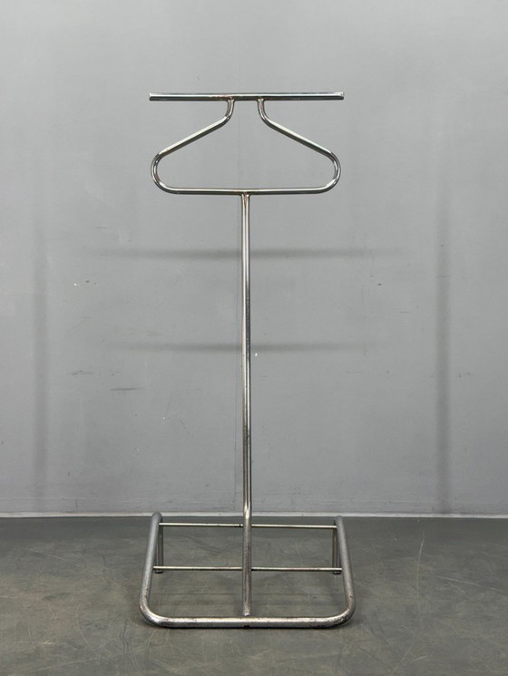 Image 1 of Valet de ropa cromado Bauhaus de la década de 1930, Checoslovaquia
