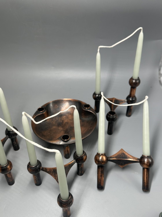 Image 1 of Ensemble de bougeoirs Nagel style moderne du milieu du siècle, années 1960