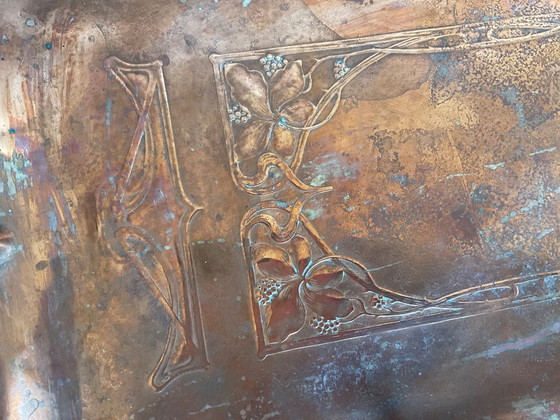 Image 1 of Art Nouveau dienblad rond 1910 WMF