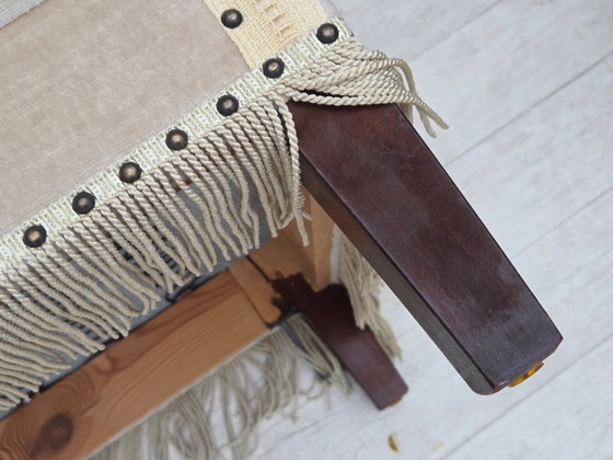 Image 1 of Divano danese a due posti con braccioli a goccia, anni '70, rivestimento in velluto.