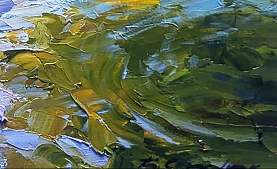 Image 1 of Original Oil Painting Natural Landscape Mountains Waterfall in Nature