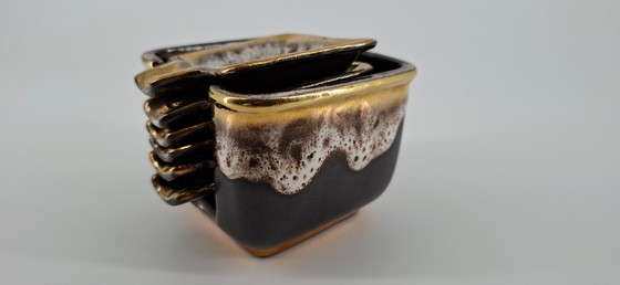 Image 1 of Set of 6 ceramic ashtrays and ashtray holders