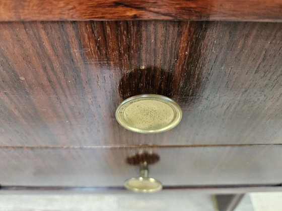 Image 1 of Art Decò bureau in exotisch hout, glas en messing