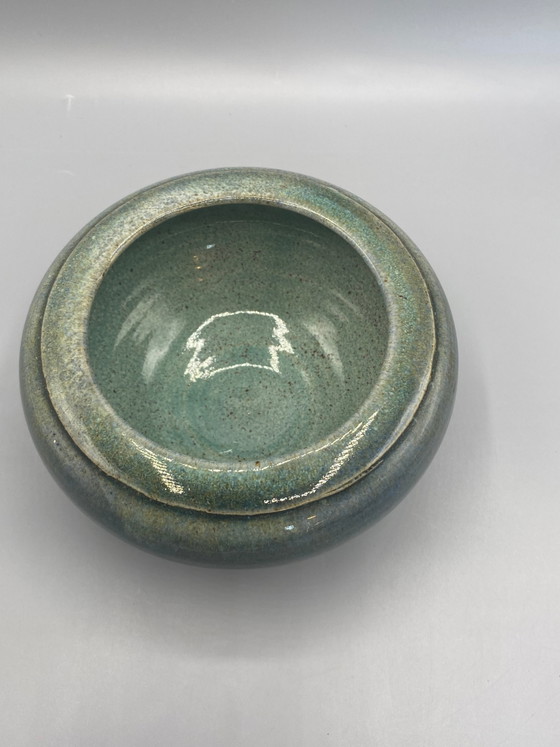 Celadon Green-Grey Glazed Stoneware Cachepot – Asian Inspired – Crockery (photo 2 of 5)