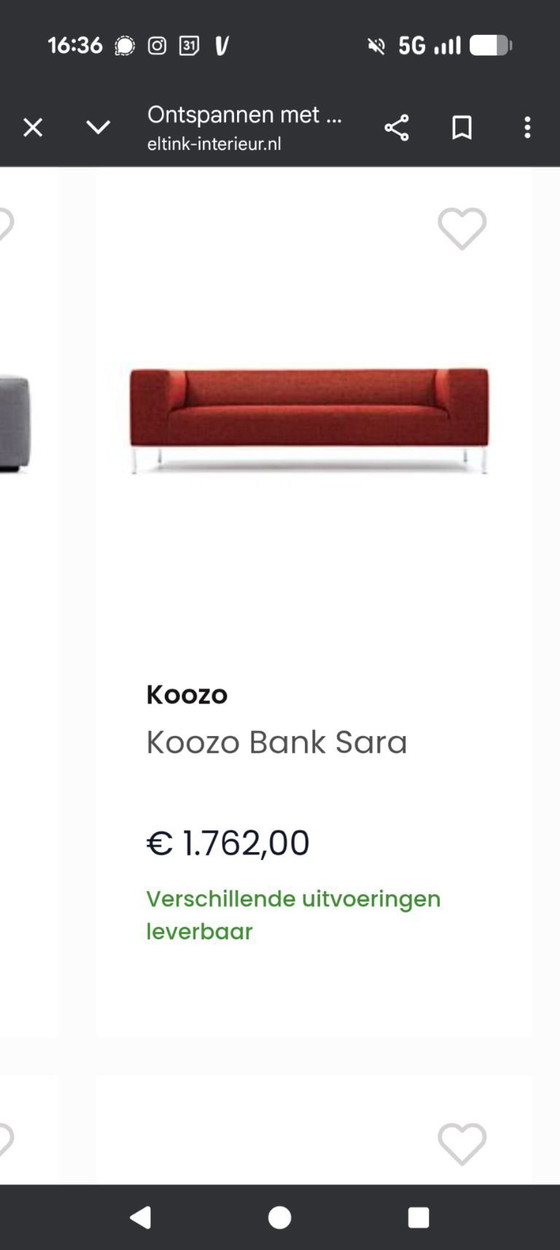 Image 1 of Rotes Sofa der belgischen Marke KOOZO