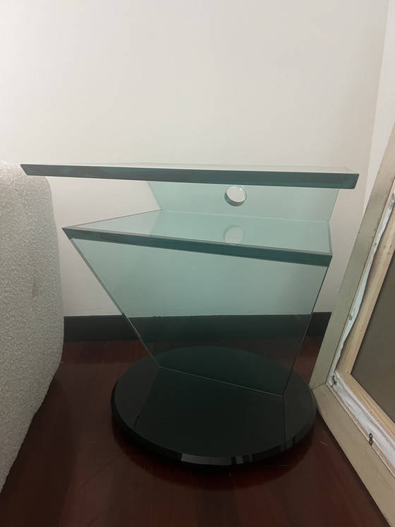 Image 1 of Vintage glass side table