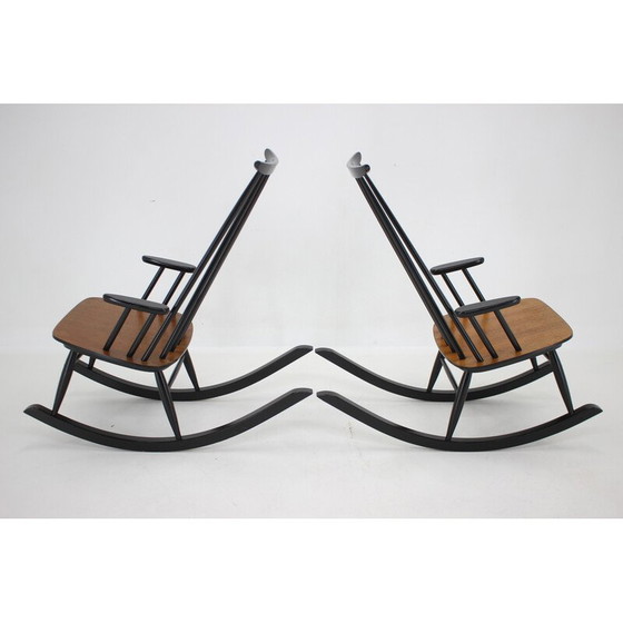 Image 1 of Pair of vintage Varjosen Puunjalostus beechwood rocking chairs, Finland 1960s