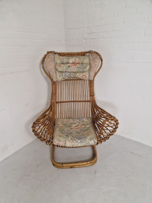 Tito Agnoli Italy, Rattan Chair from the 1960s